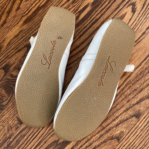 Lacoste Women’s 7.5 Ballerina Shoes Velcro Straps Gummy Toe Point - Picture 7 of 7